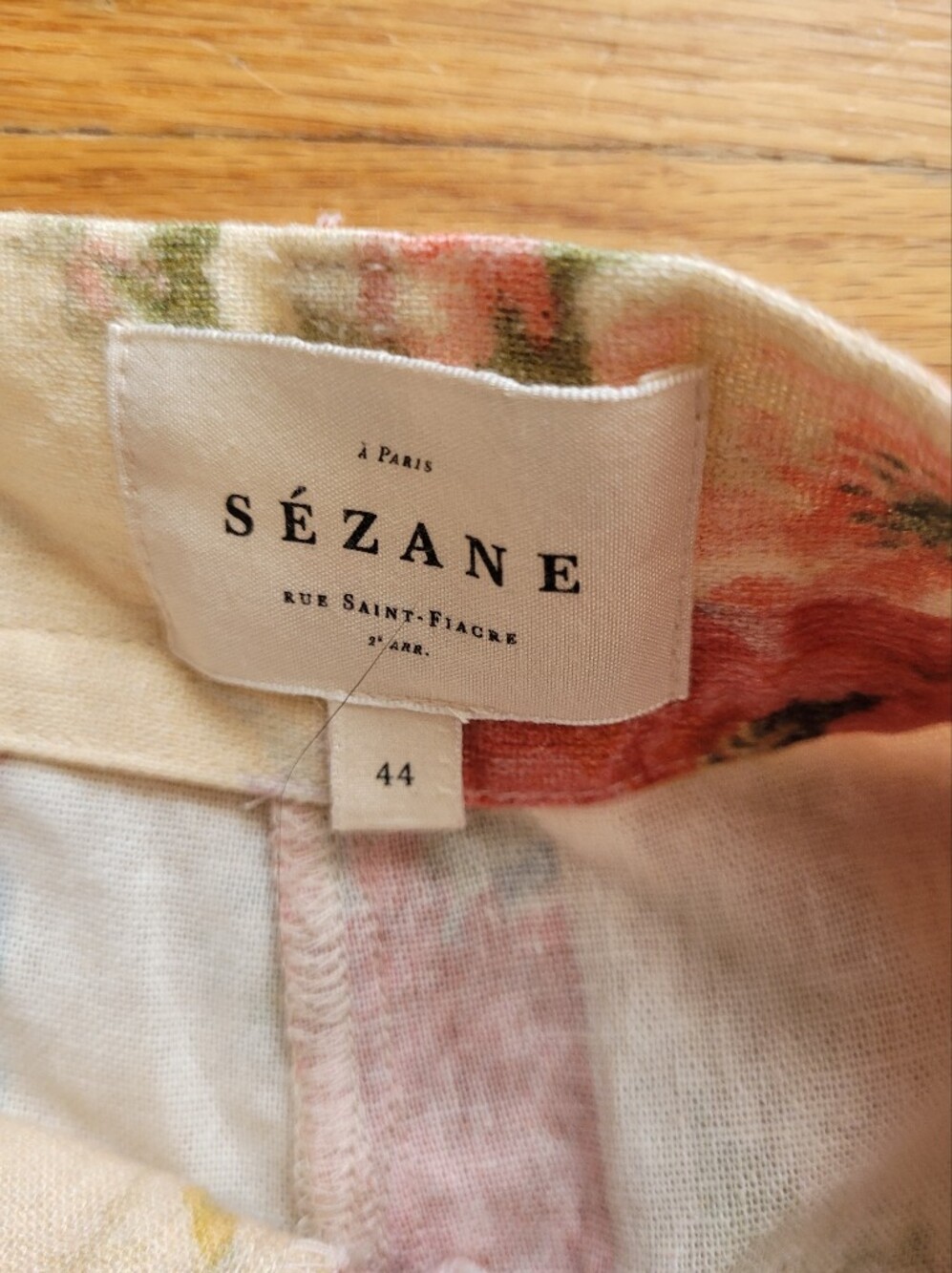 Sézane Alberello Shorts – Magda Floral Patchwork Linen – EU 44 / US 12 - Picture 4 of 11